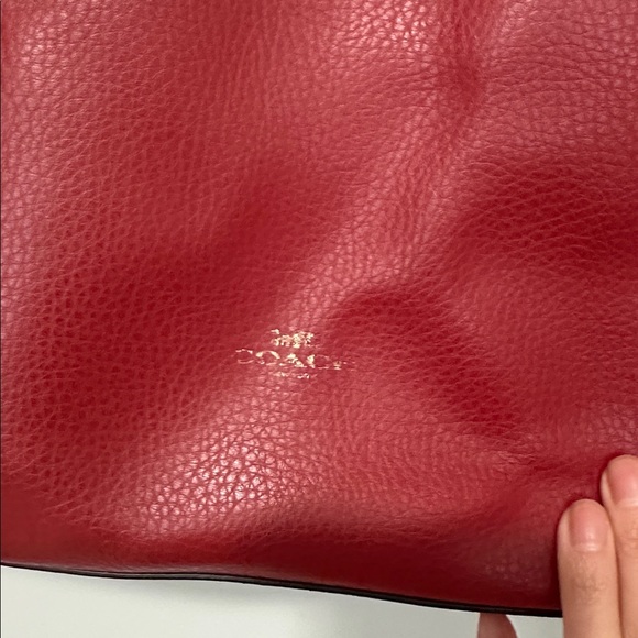 Coach Derby Red Leather Tote Bag - Picture 3 of 8